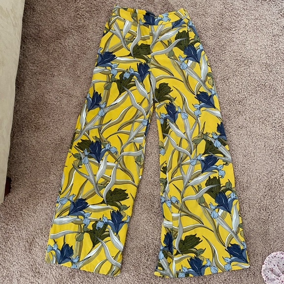 Pants - Floral Wide Leg Pants